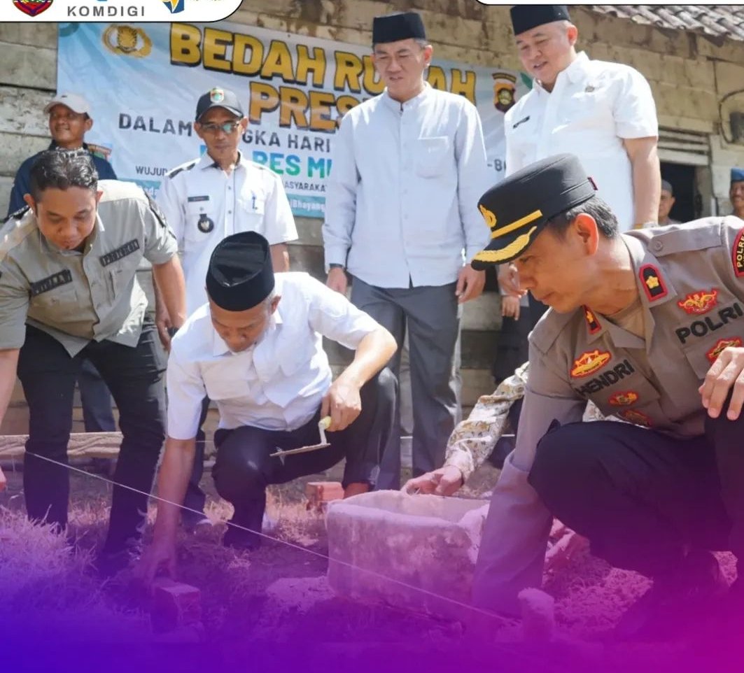 Wabup H. Suprayitno Lakukan Peletakan Batu Pertama Bedah Rumah Polres Musi Rawas Hari Bhayangkari ke-80